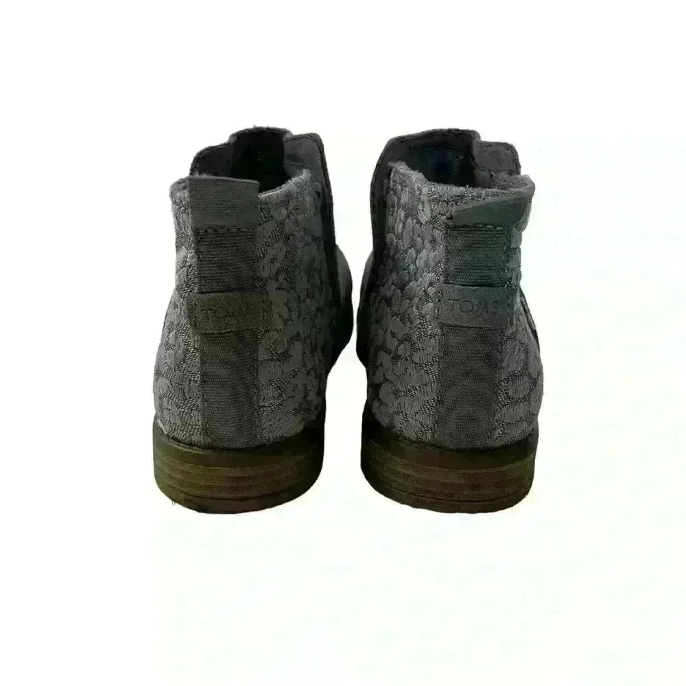 TOMS Classic Girl's Youth Deia Suede Bootie Slip-On Steel-Grey